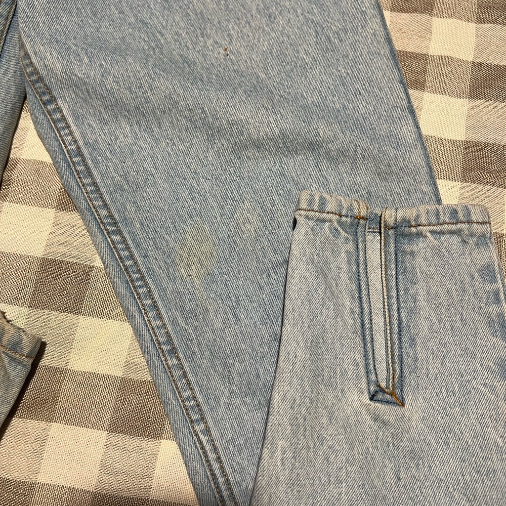 Jordache Blue Straight Leg Pants with Ankle Zipper